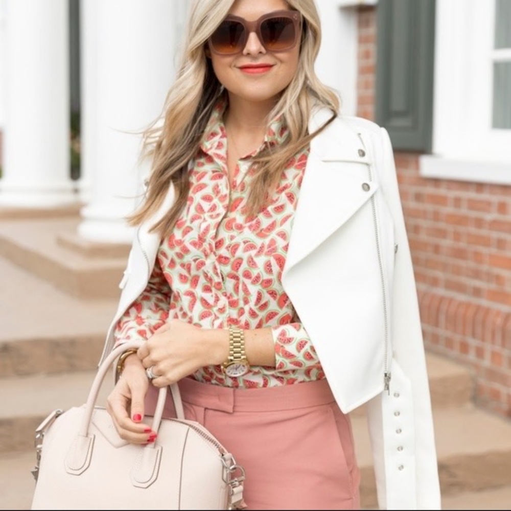 JCrew Long Sleeve Watermelon Print Button Down